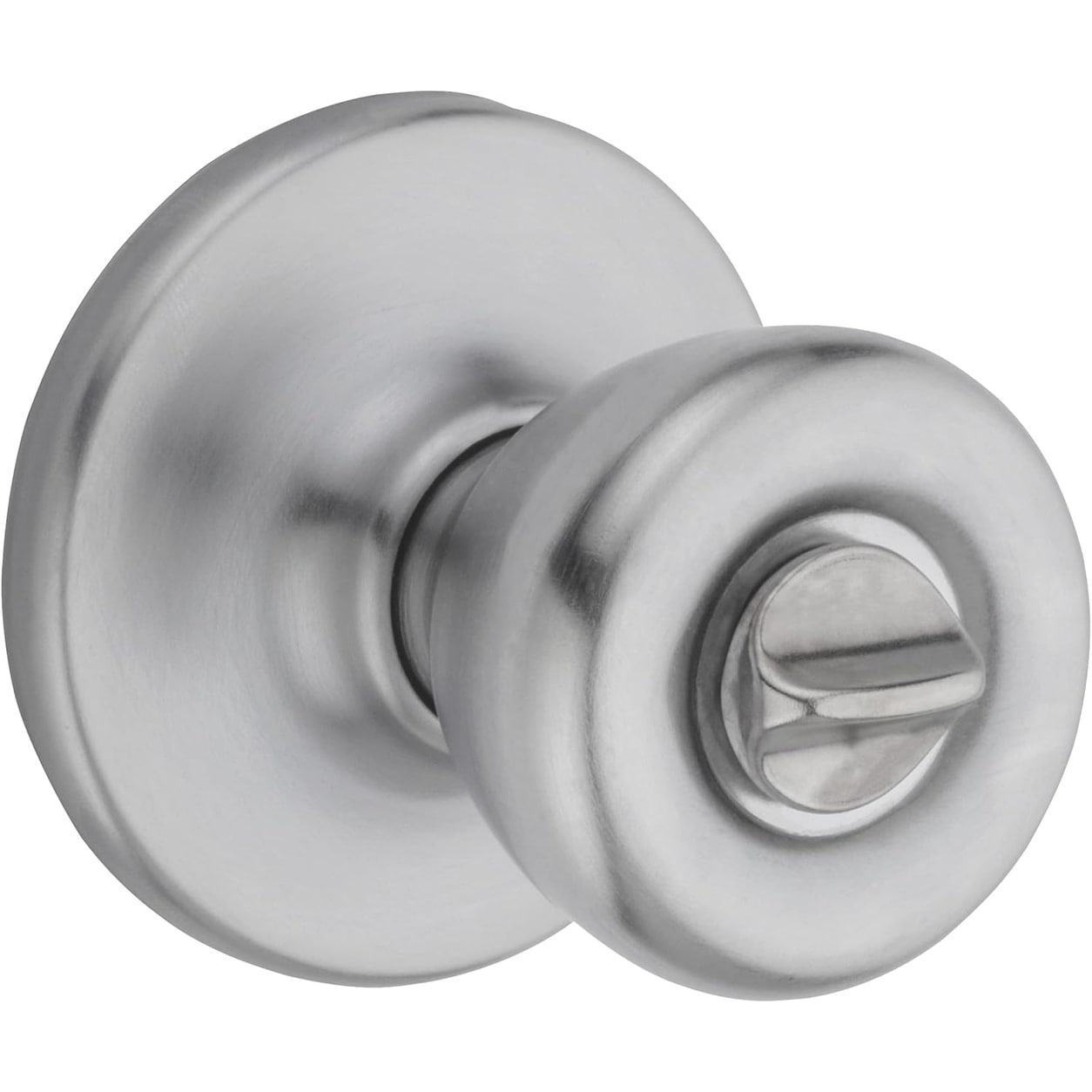 Kwikset Tylo Interior Privacy Door Knob with Lock, Door Handle For Bathroom and Bedroom, Satin Chrome