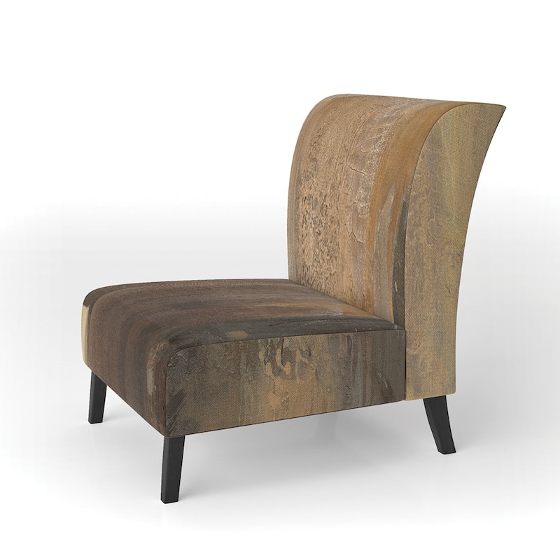 Designart "Into The Wild Gold Buffalo" Upholstered Modern Farmhouse Accent Chair - Arm Chair - Slipper Chair