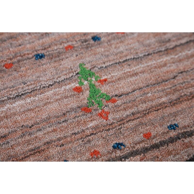 Hand Knotted Oriental 100% Wool Carpet Tribal Animal Pictorial Multi-Colored Gabbeh Area Rug - 4' 10'' X 3' 1''