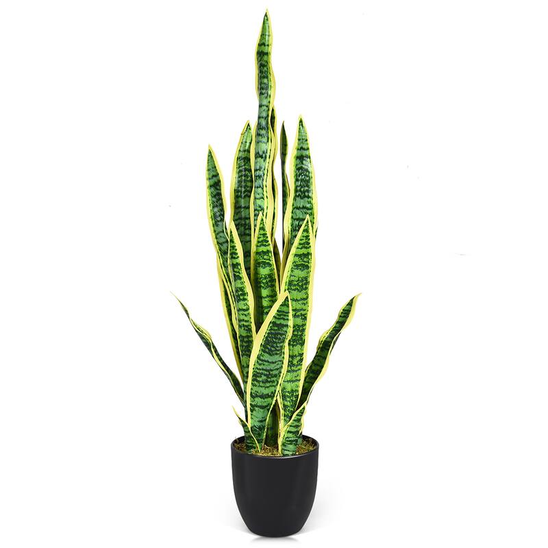 Artificial Potted Plant Perfect Faux Plants for Home Office Decoration - Green+Yellow