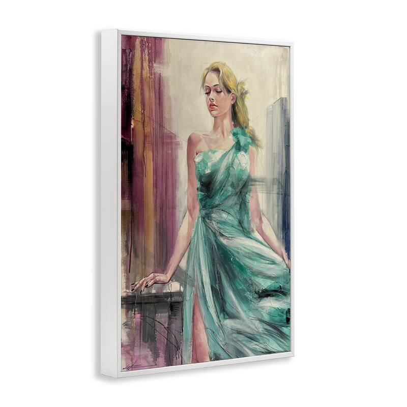 Stupell Elegant Blonde in Dress Framed Giclee Art Design By Lucille Lee