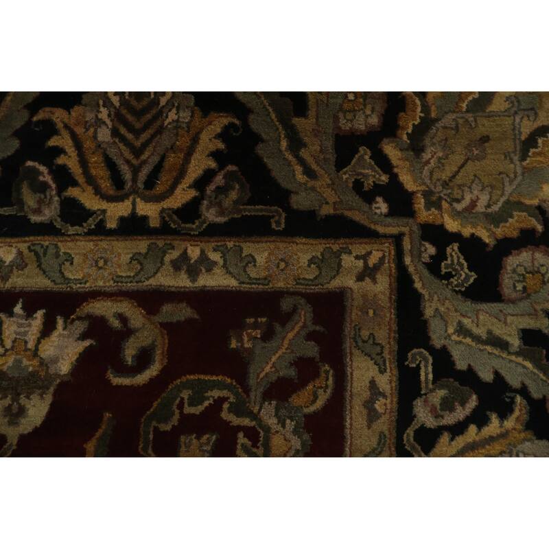 Hand Knotted Oriental 100% Wool Carpet Traditional All-Over Red Agra Area Rug - 11' 9'' X 8' 10''