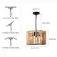 preview thumbnail 4 of 7, Bohemia Antique Wood Beaded Chandelier Adjustable Height - 13.77"