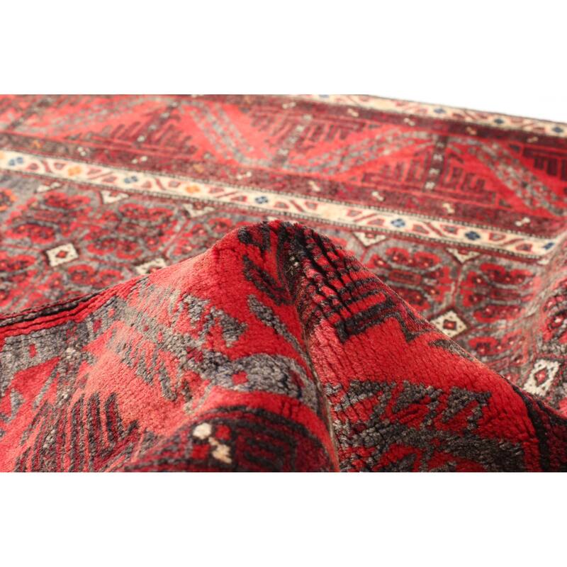 ECARPETGALLERY Hand-knotted Baluch Dark Grey Wool Rug - 3'7 x 5'5