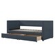 preview thumbnail 6 of 7, Twin Size Grey Corduroy Accent Daybed Sofa Bed Dual Storage Drawers & Wood Slat Modern Design