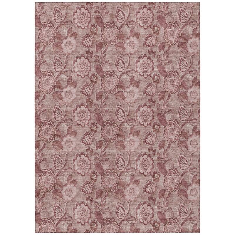 HomeRoots Floral Transitional Rectangle Outdoor Rug