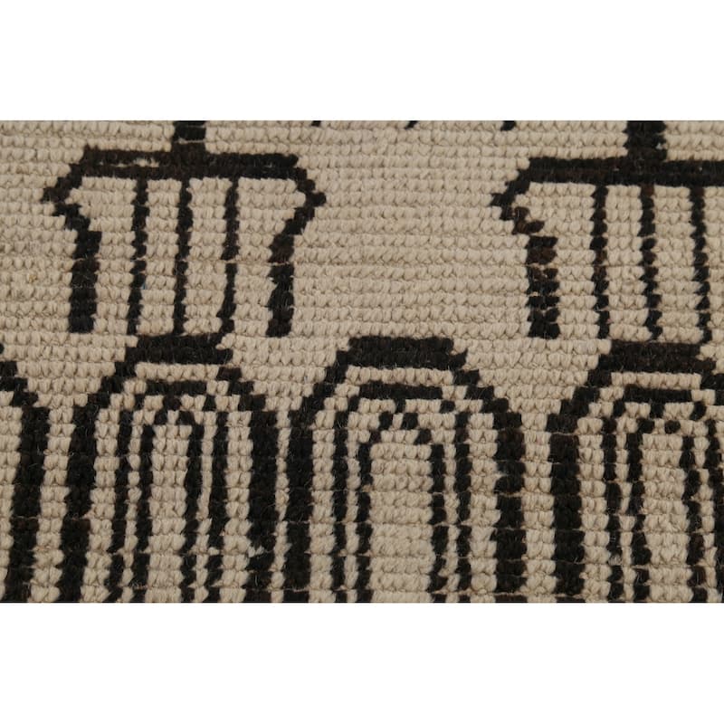 Trellis Moroccan Area Rug Handmade Living Room Wool Carpet - 9'0"x 12'3"