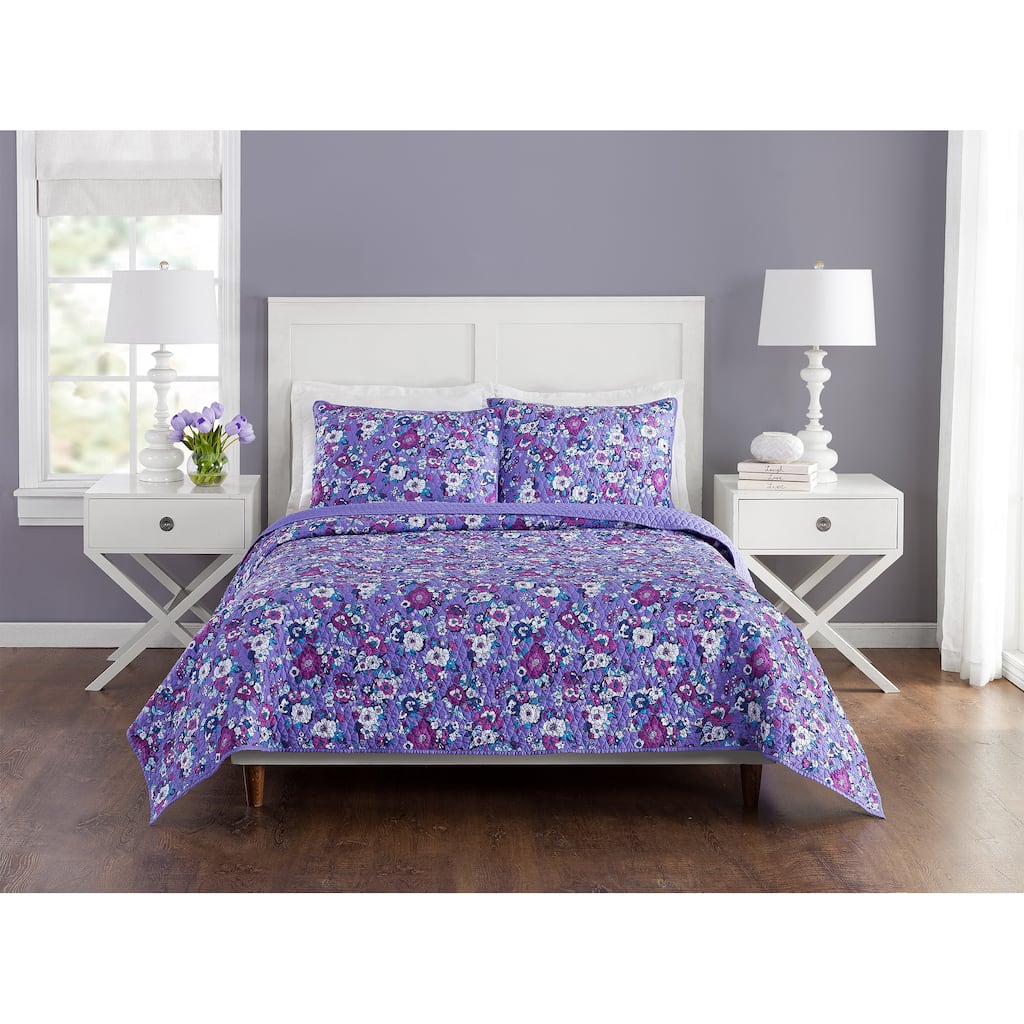 Vera Bradley Enchanted Garden Quilt Set, 3 Pieces