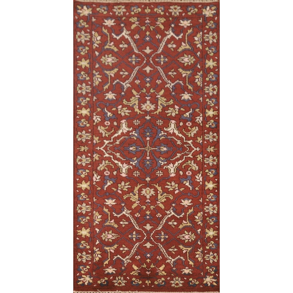 All-Over Floral Heriz Serapi Oriental Accent Rug Handmade Wool Carpet - 2'7" x 5'9"