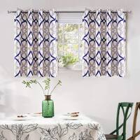 Amazon Com Fmfunctex Blue White Tier Curtains 36 Inch Length For Kitchen Windows White Blossom Print Half Bathroom Window Curtain Panels 36 Length Cafe Curtains For Privacy Floral Design 2 Panels Home