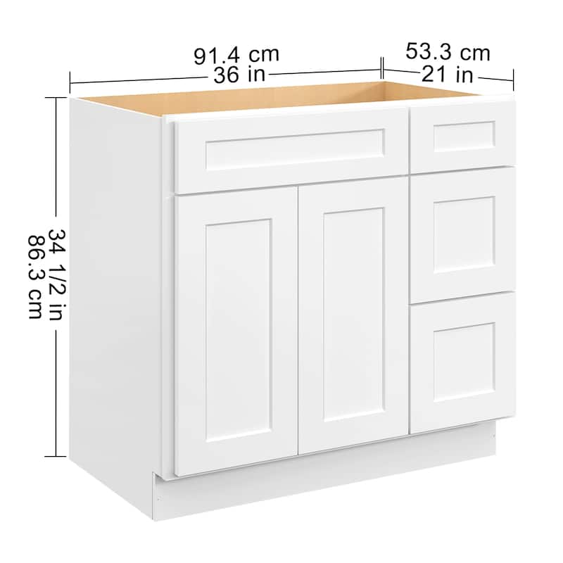 Bathroom Cabinet with Soft-Close Doors & Drawers, Moisture-Proof MDF Construction, Versatile Storage