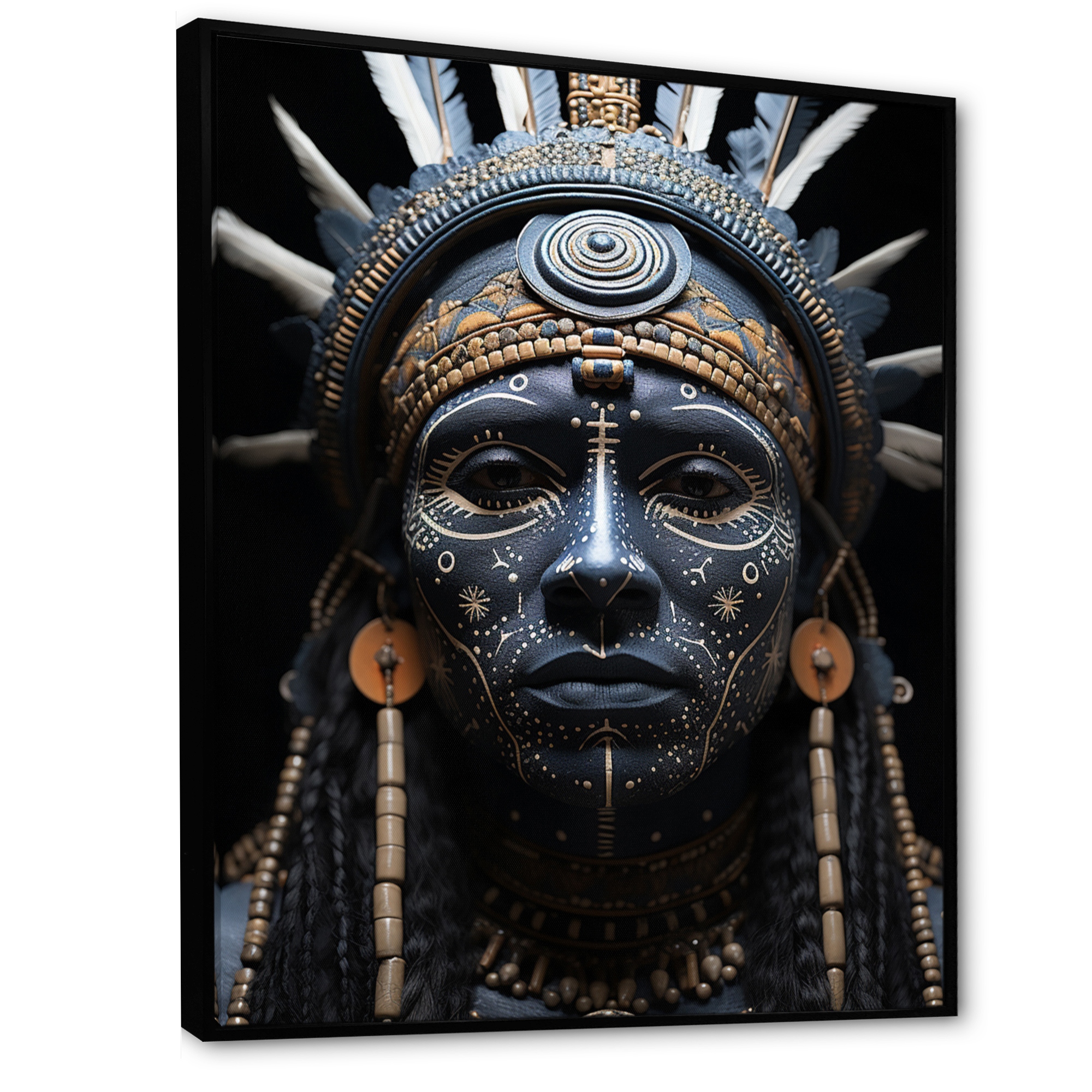 Designart Native Art Tribal Markings Framed Wall Art