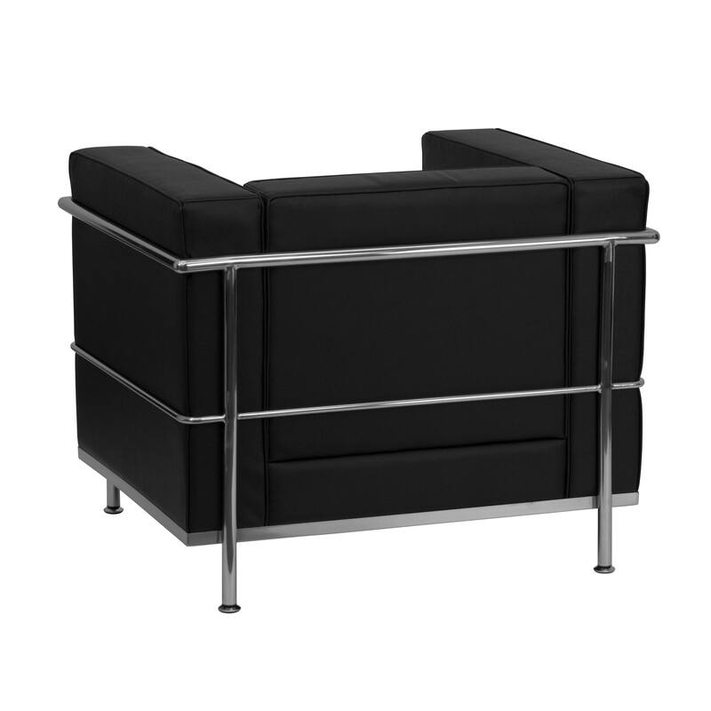 Contemporary LeatherSoft Chair with Double Bar Encasing Frame