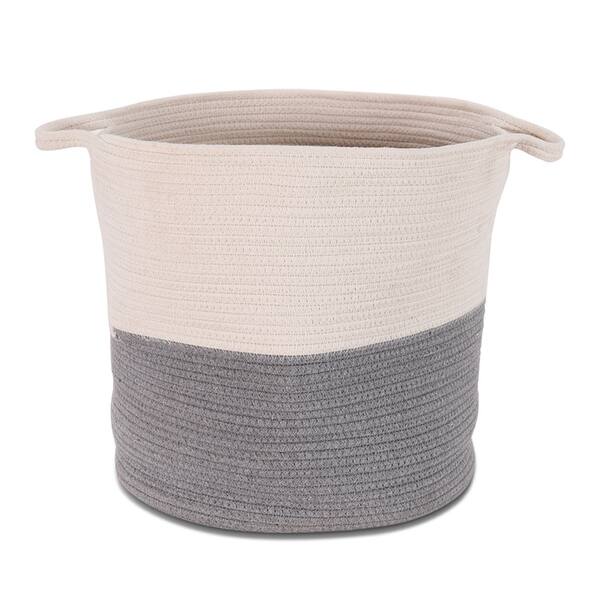 Shop Woven Rope Basket With Handles Laundry Basket Cotton Storage Basket Overstock 32040133