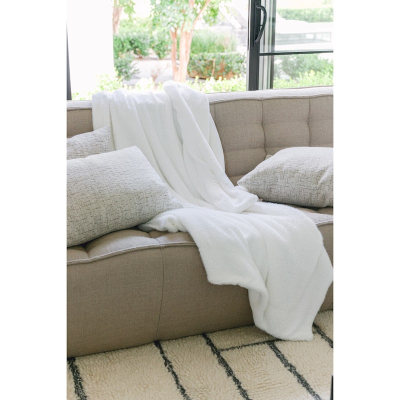 Jennifer Adams Chunky Boucle Throw Blanket