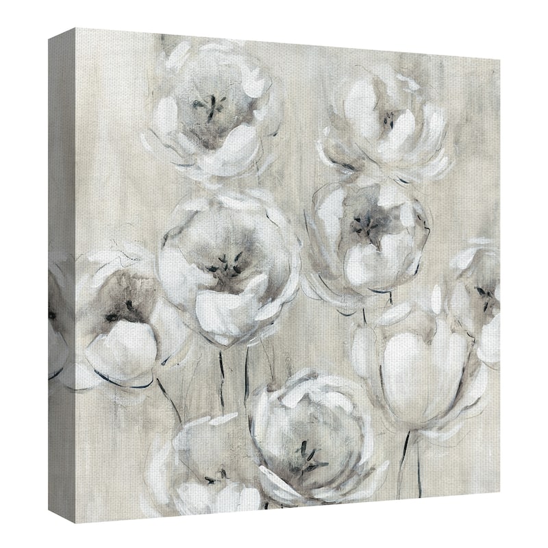 Sketchy Tulips White by Galaxy of Graphics Canvas Art Print