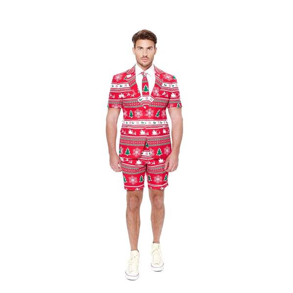 Shop Red And White Winter Wonderland Men Adult Christmas Suit