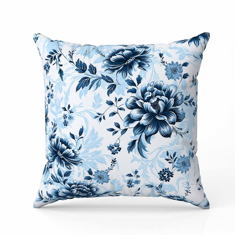Nature's Canvas Indoor/Outdoor Reversible Throw Pillow Blue