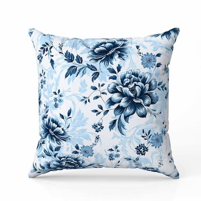 Nature's Canvas Indoor/Outdoor Reversible Throw Pillow Blue