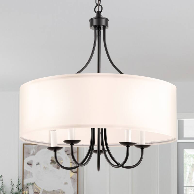 Modern Drum Light Chandelier Industrial Dining Room Light Fixtures