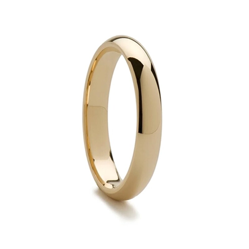 4mm Dome High Polished Wedding Band 14K White Gold