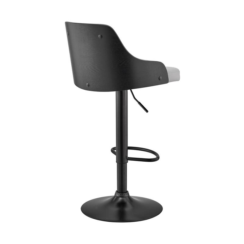 24" Gray And Black Iron Swivel Adjustable Height Bar Chair - Grey and Black