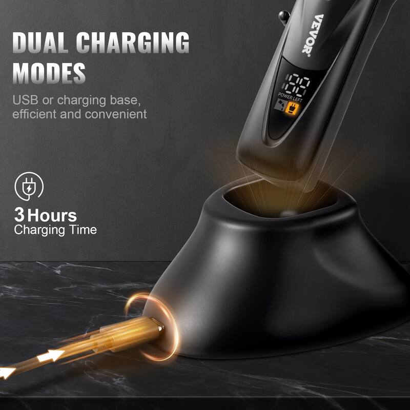 Professional Hair Clipper for Men, with DLC Fade Blade & 10000RPM High-Speed Motor, with 8 Guide Combs for Home Barber