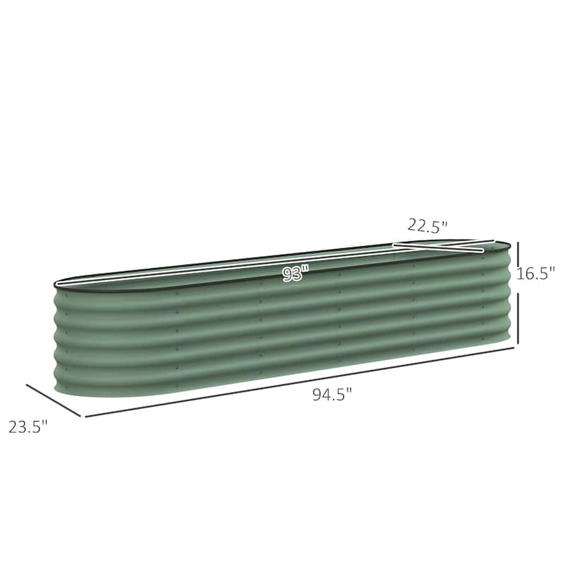 7.9' x 2' x 1.4' Galvanized Raised Garden Bed Kit, Outdoor Metal Elevated Planter Box with Safety Edging, Easy DIY Stock Tank