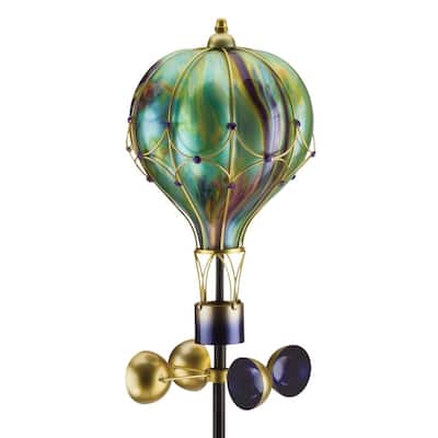 Swirl Balloon Spinner Solar Stake - Green