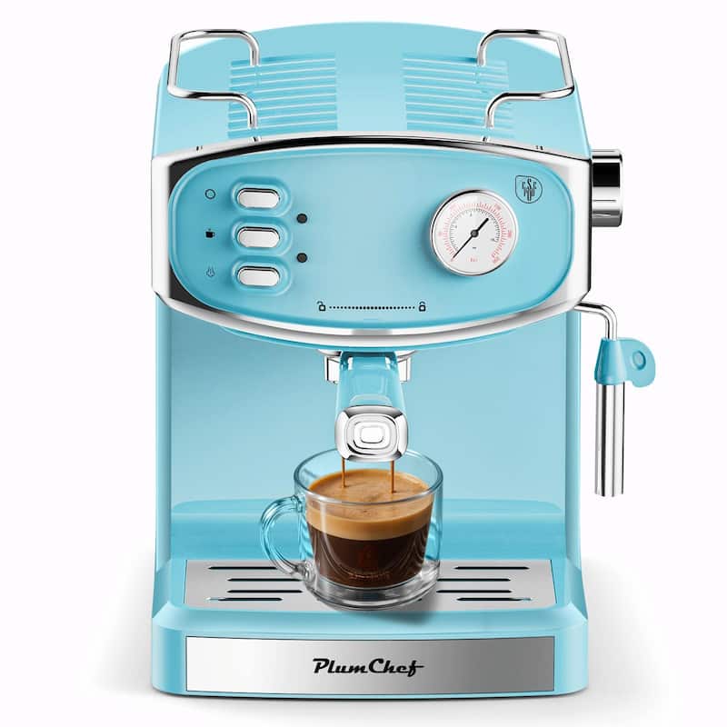 Plum Chef 20 Bar Espresso Machine - Professional Compact Espresso Maker with Milk Frother Steam Wand