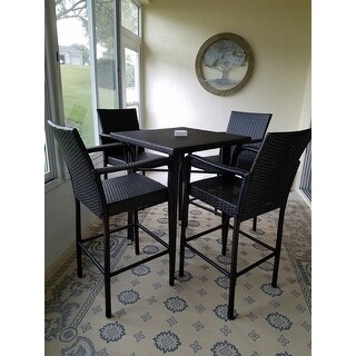 Colbin Outdoor 5-piece Wicker 32-inch Square Bar Set by Christopher Knight Home