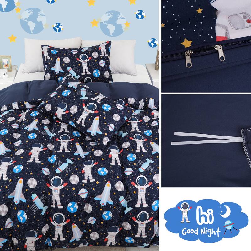 3Pcs Microfiber Kids Duvet Cover Bedding Set