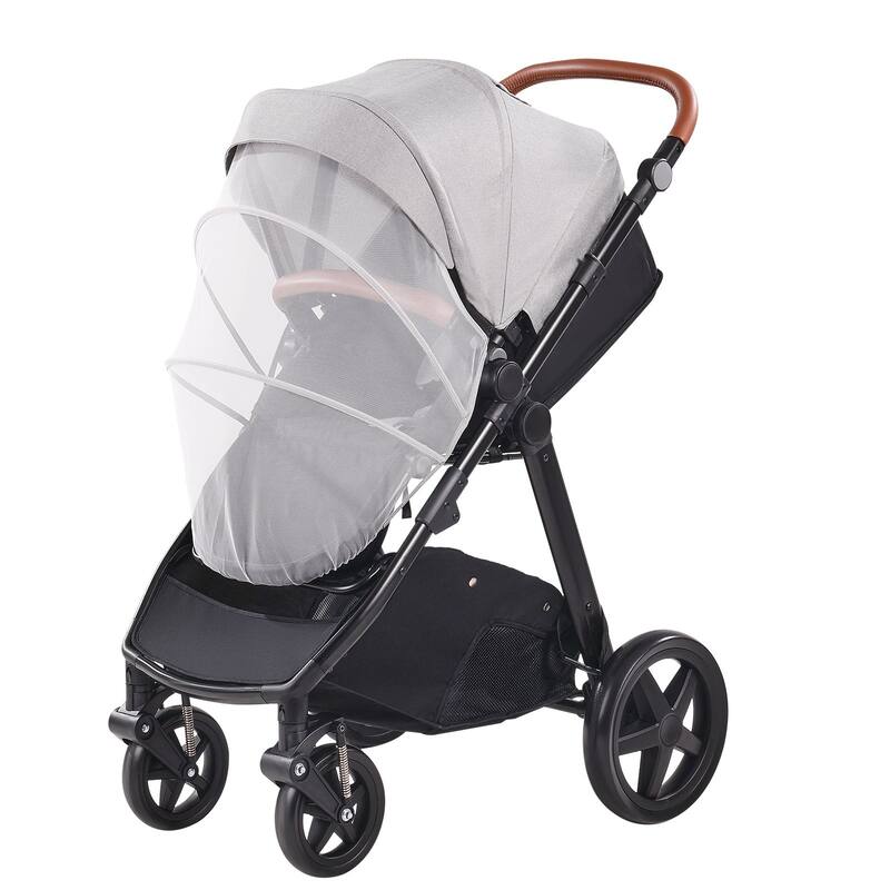 Oxford Aluminum Stroller with Bassinet and Adjustable Canopy - 35.4” L x 25.8” W x 43.9” H