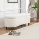 preview thumbnail 4 of 8, Modern Glam Teddy Fabric Upholstered Storage Ottoman Bench