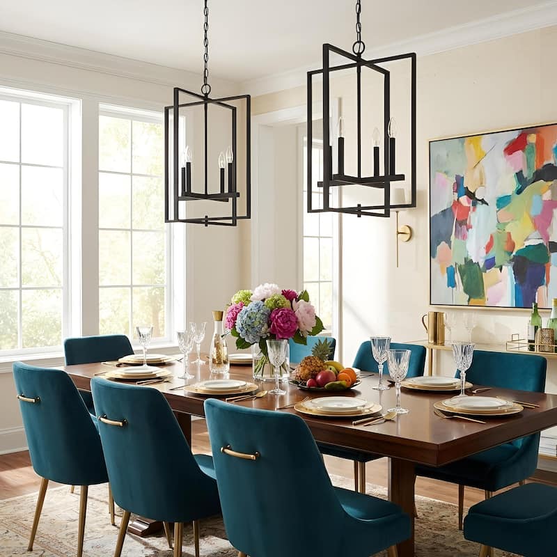 Acroma 4-light Modern Geometric Lantern Chandelier