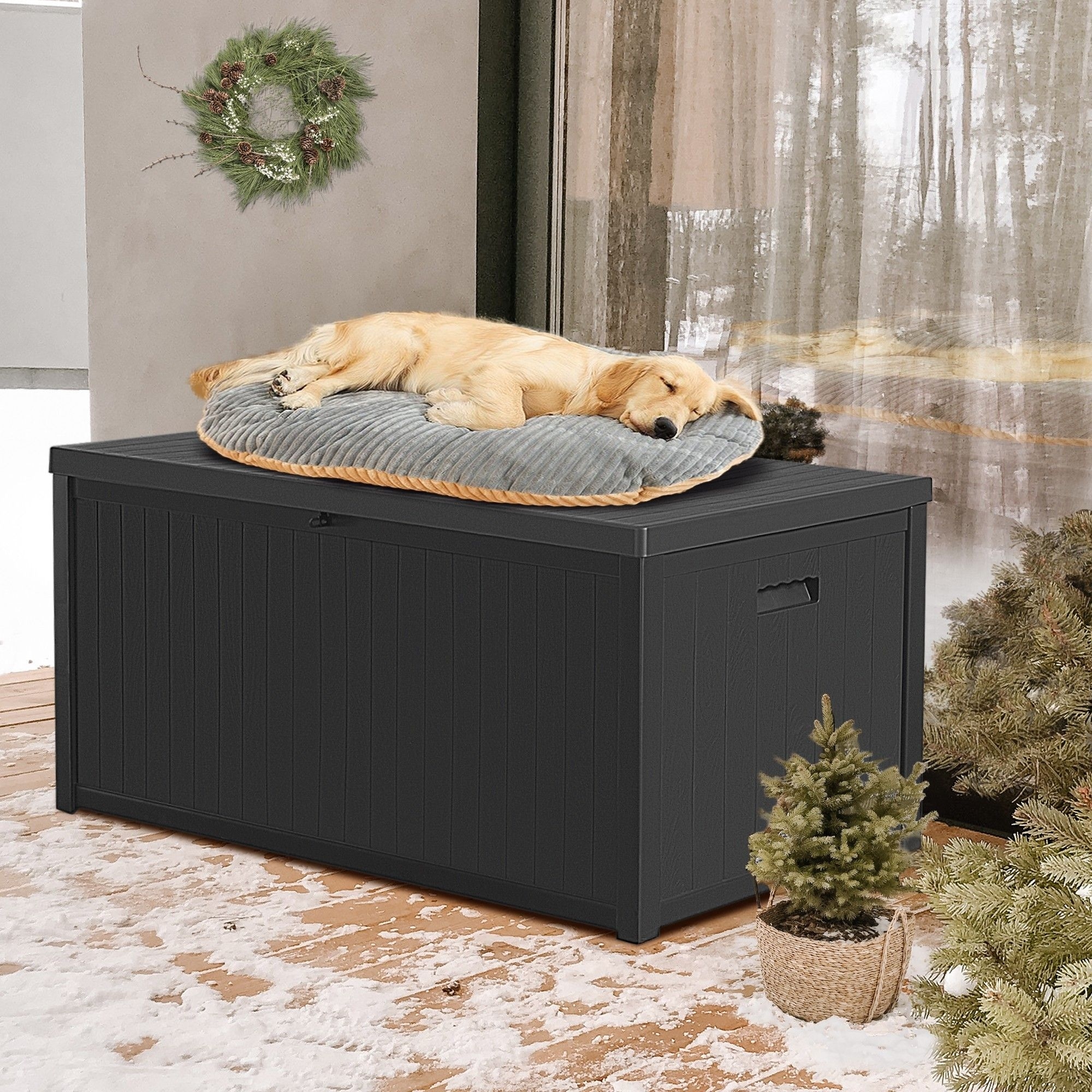 120 Gallon Deck Box Indoor/Outdoor Storage Box for Patio Cushions