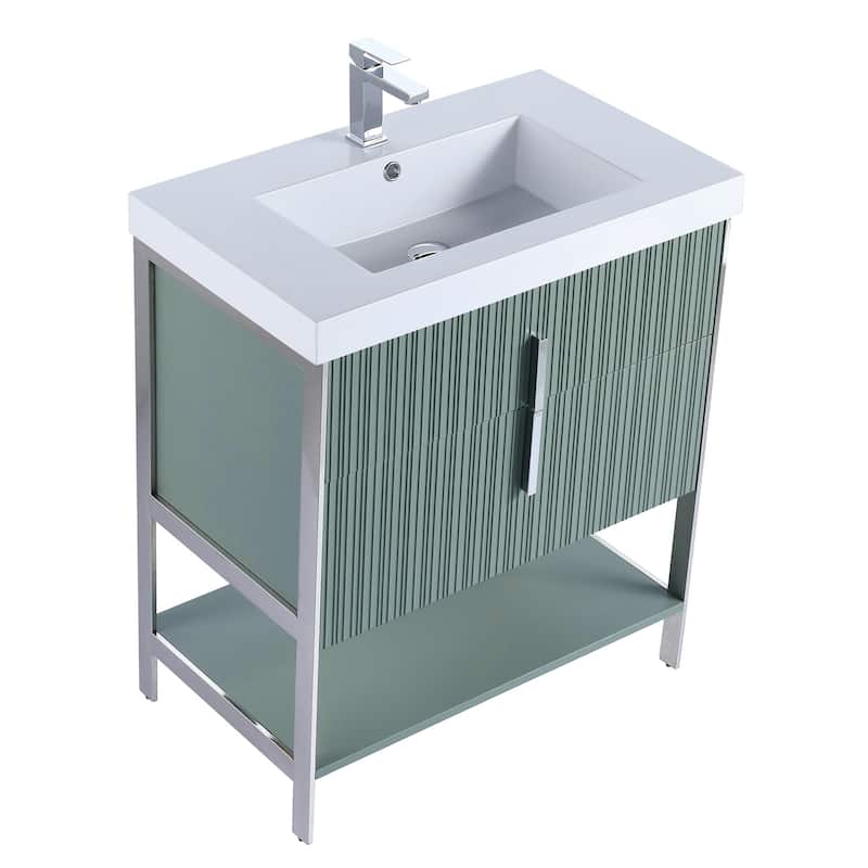 Fine Fixtures Serenity Modern Bathroom Vanity with White Gel Acrylic Top