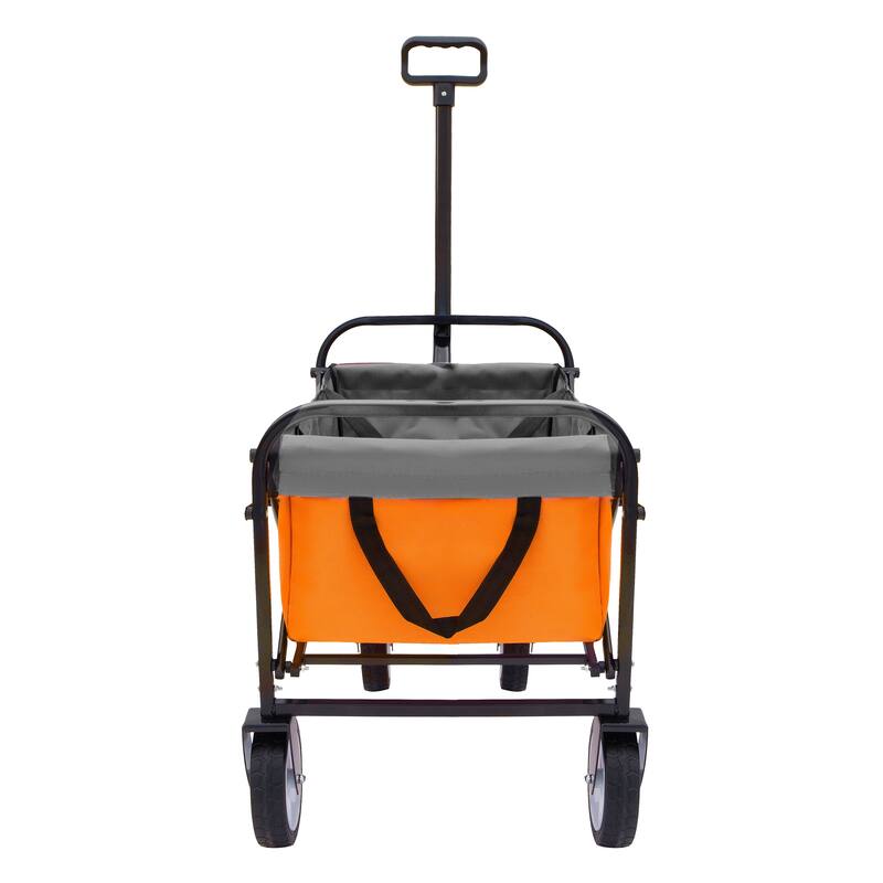 Minimeetall Strap Collapsible Foldable Wagon Cart with strapping system, Beach Wagon Utility Wagon Grocery Cart Supports 225lbs