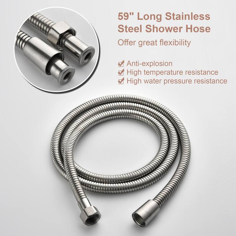 Single Handle Floor Mount Tub Faucet Brushed Nickel Modern Waterfall Freestanding Bathtub Filler with Hand Sprayer