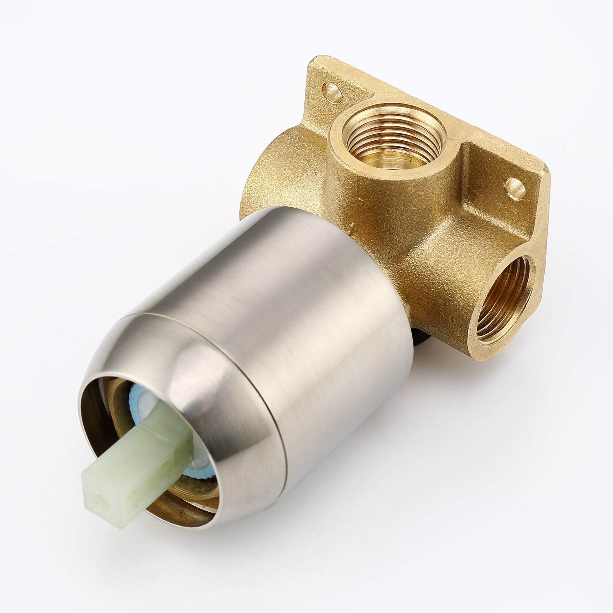 SUMERAIN Brushed Nickel Shower Faucet, Solid Brass Roughin Valve