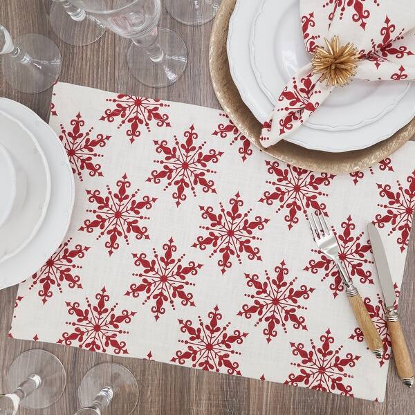 Cotton Placemats With Snowflake Design (Set of 4) On Sale Bed Bath