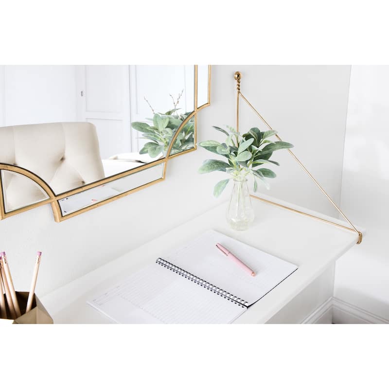 Kate and Laurel Vista Wall Mounted Wooden Desk Shelf