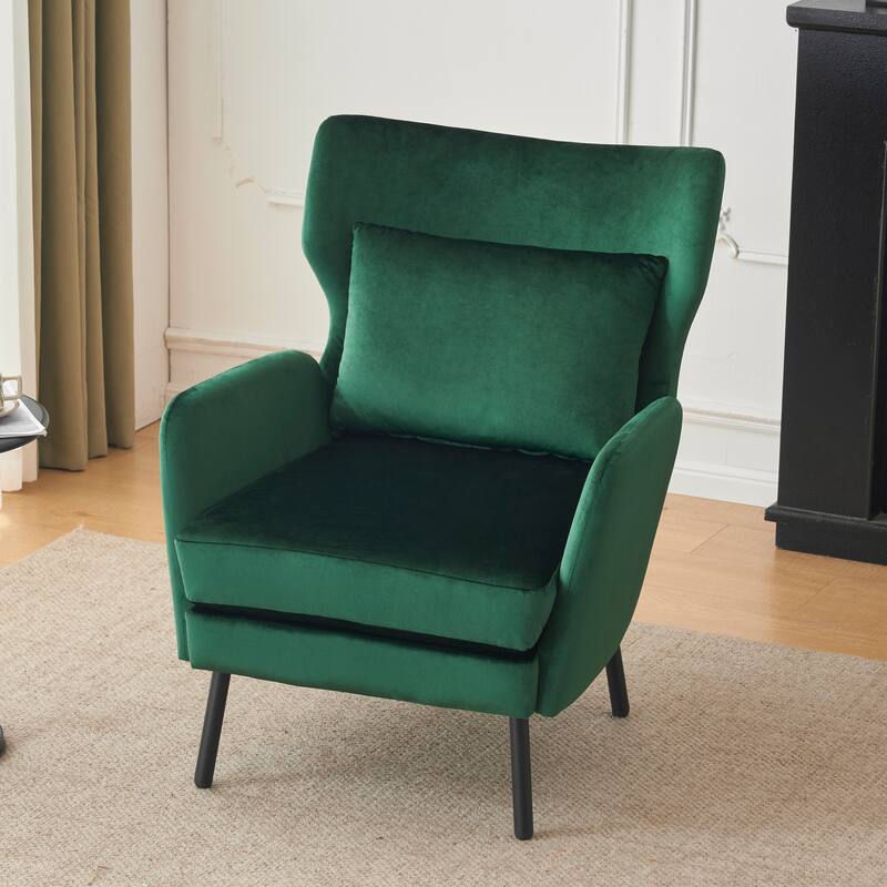 32" Wing Back Velvet Accent Chair
