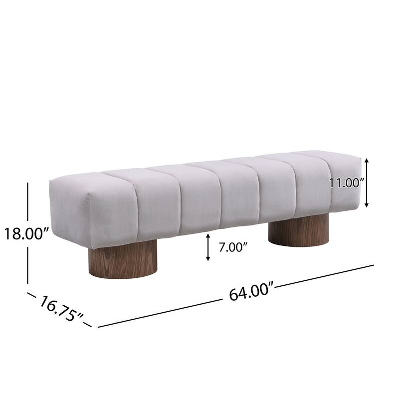Light Gray No-Assembly Dining Ottoman Bench