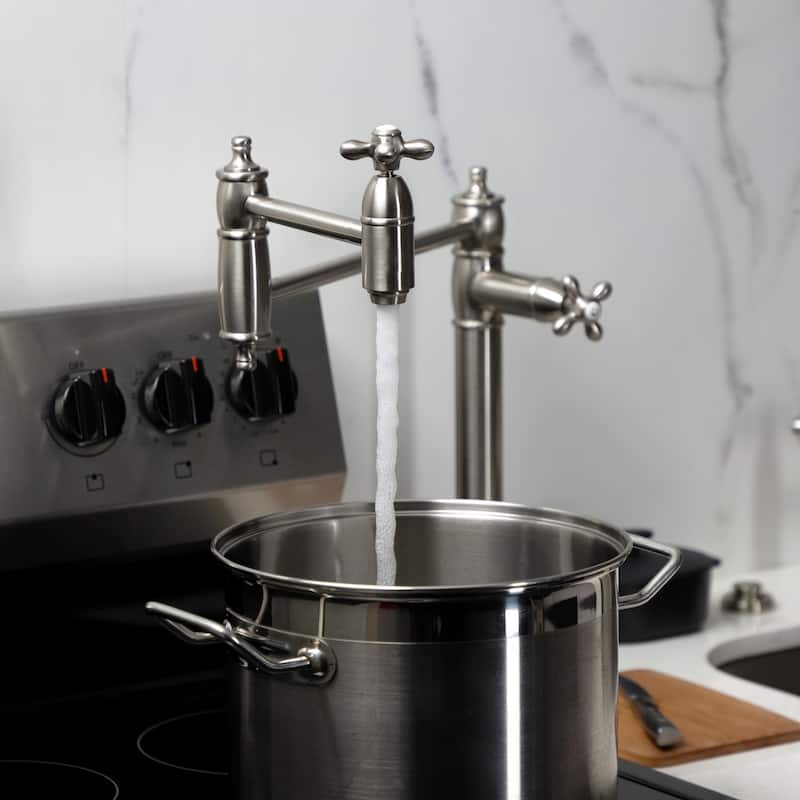 Kingston Brass Restoration Two-Handle 1-Hole Deck Mount Pot Filler Faucet