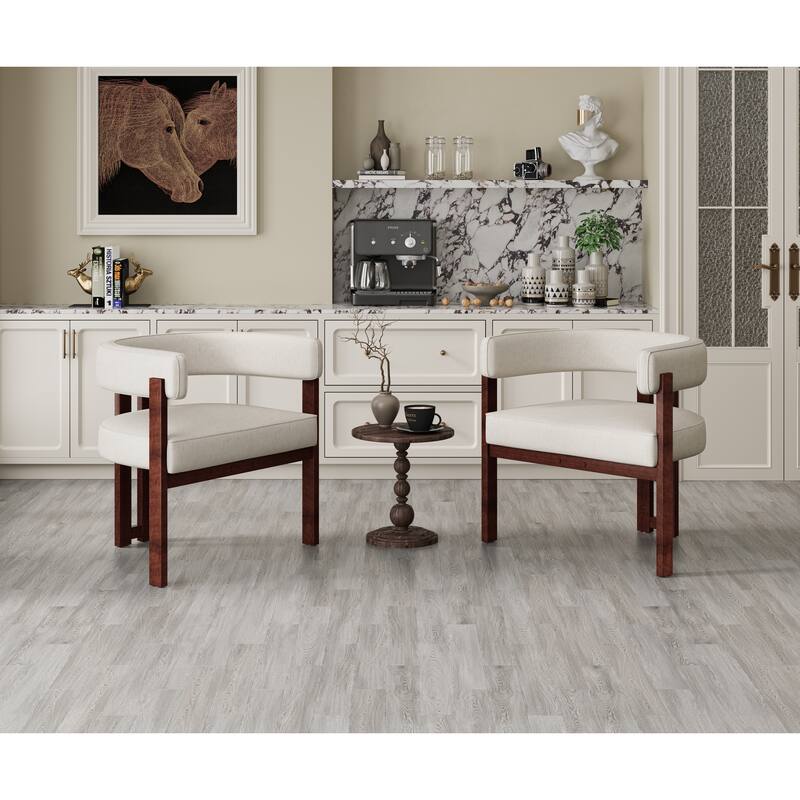 Chenille Barrel Chair Set Set of 2