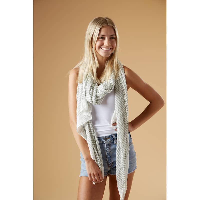 Tiny Stripe Insect Shield Scarf - Turquoise