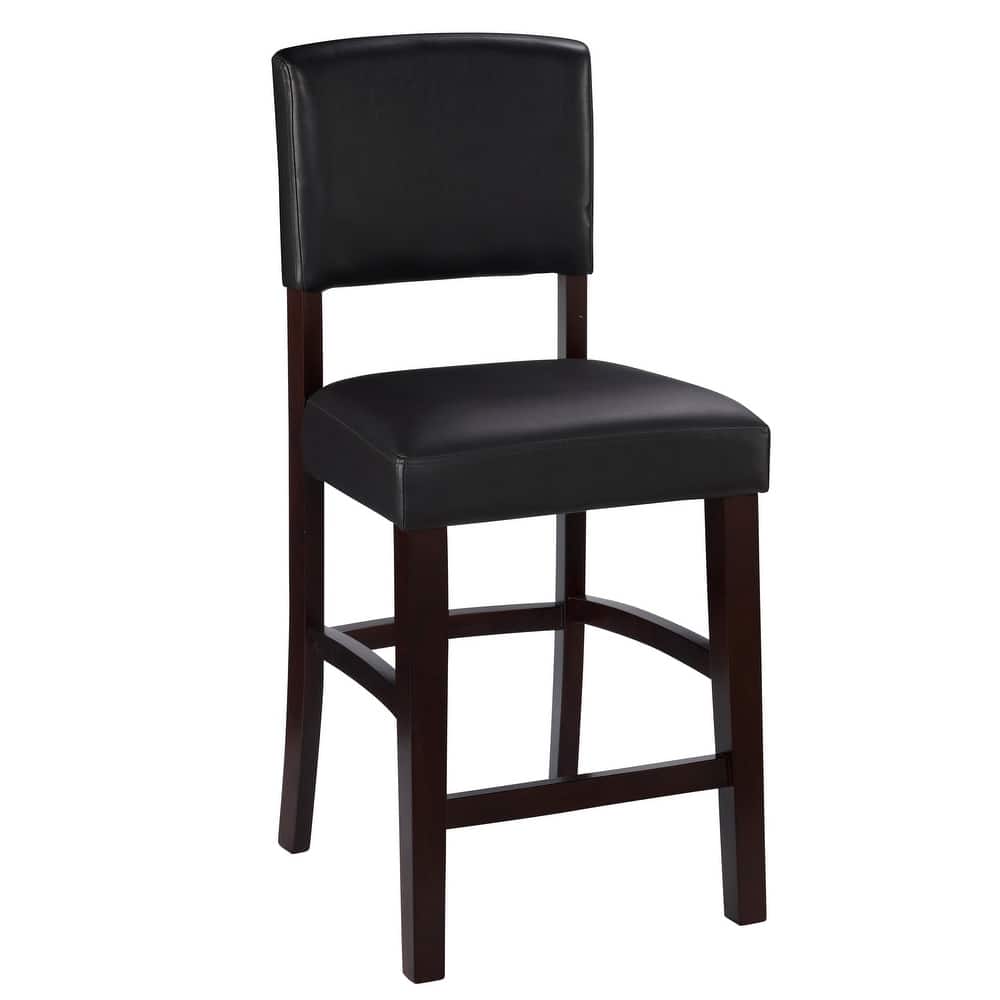 Linon Falesti Faux Leather 24.17-inch Espresso Counter Stool