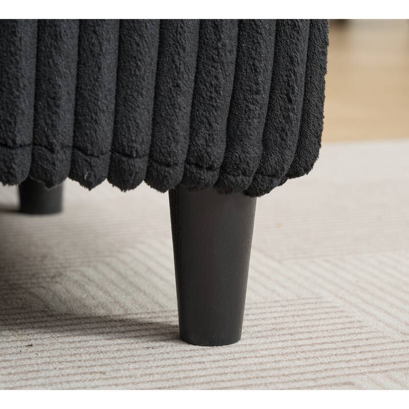 Ergonomic Oversized Chaise Longue Chair, Corduroy Deep Seat Sofa chair with 2 Pillows and Armrests,Four gears can be adjusted,