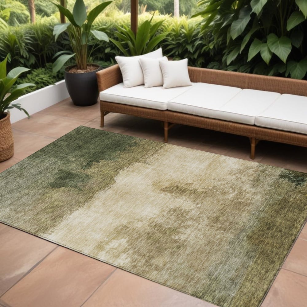 HomeRoots Abstract Transitional Rectangle Outdoor Rug
